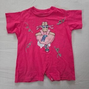 Vintage Bunny Ballerina Pink Romper 12 months